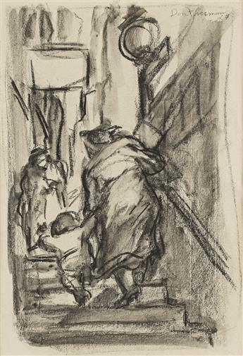 DON FREEMAN (1908-1978) Woman and Child Climbing the Subway Stairs.                                                                              